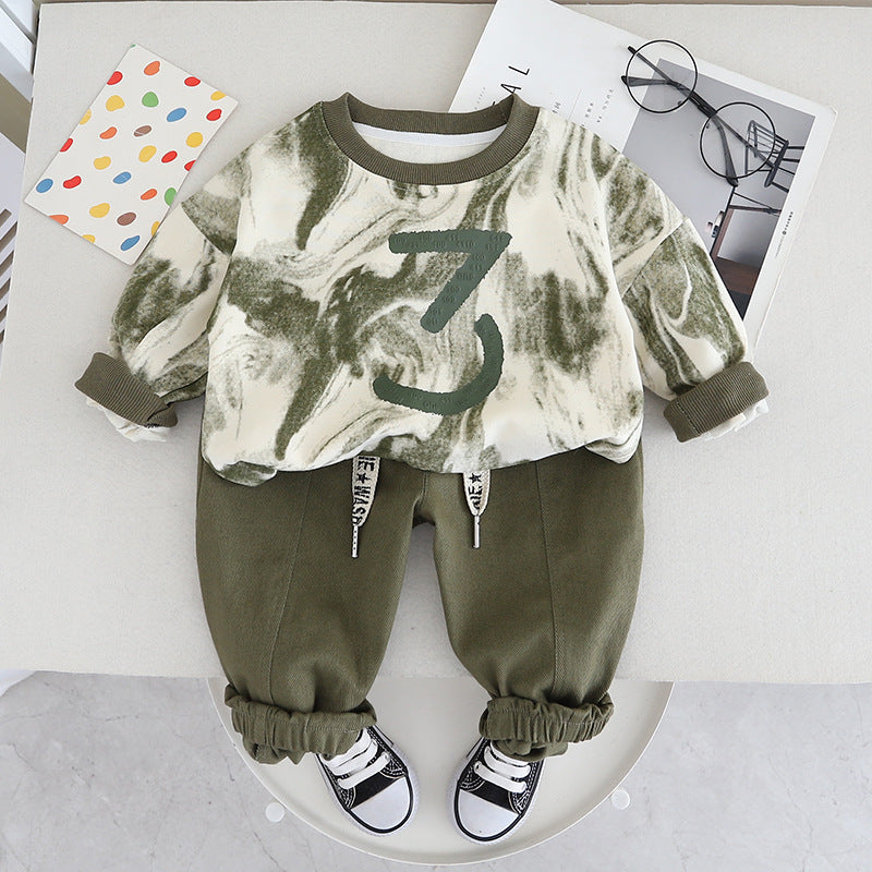 Wholesale Spring and Autumn Long Sleeved Sweater Cotton Two Piece Set